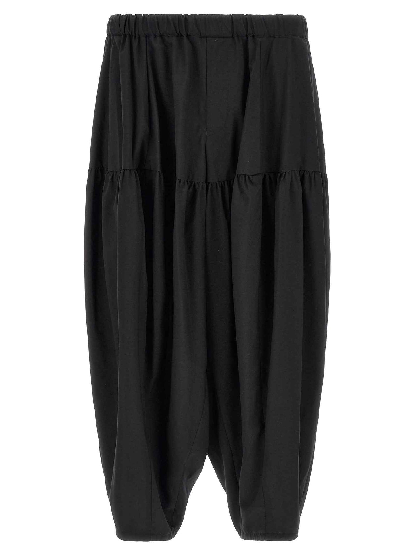 Black Polyester Casual Pants
