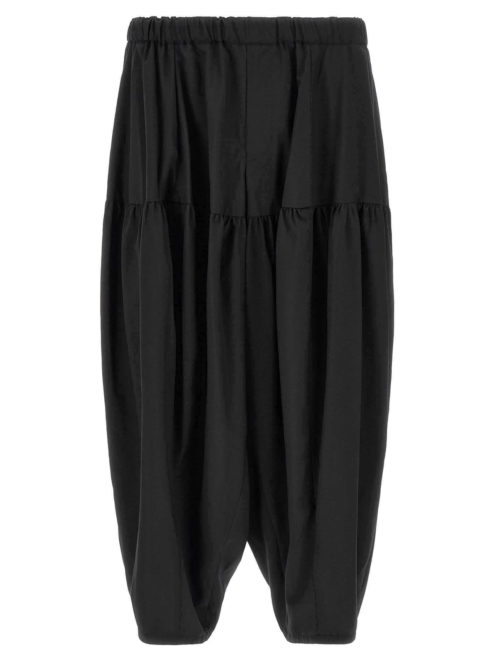 Black Polyester Casual Pants