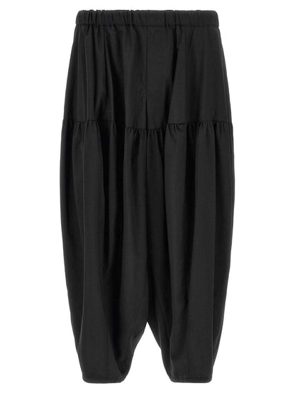 Black Polyester Casual Pants