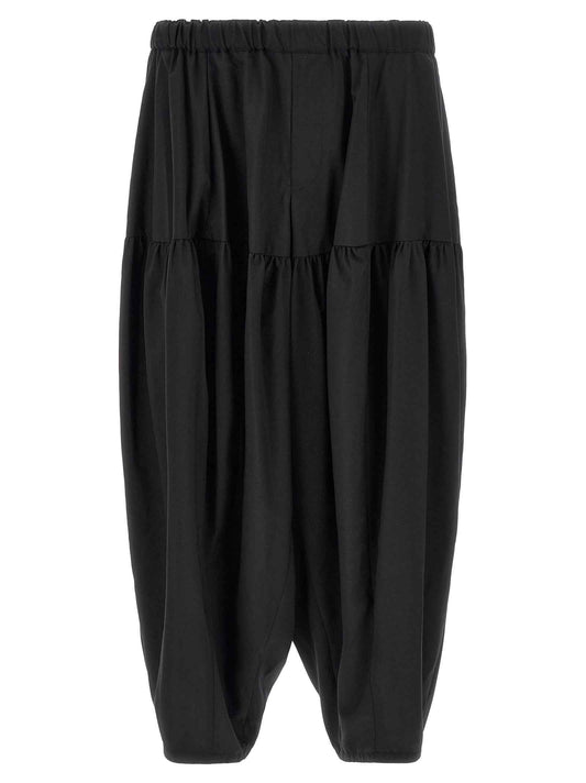 Black Polyester Casual Pants