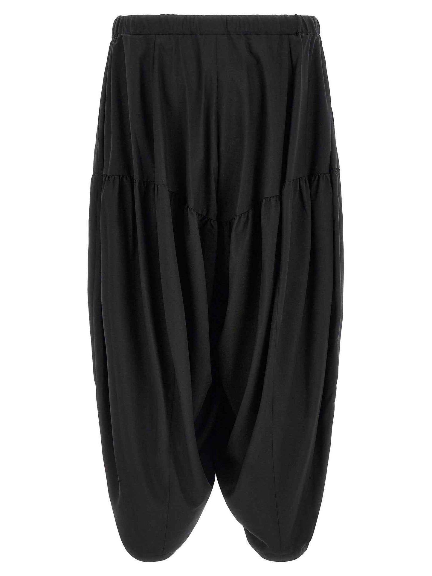Black Polyester Casual Pants