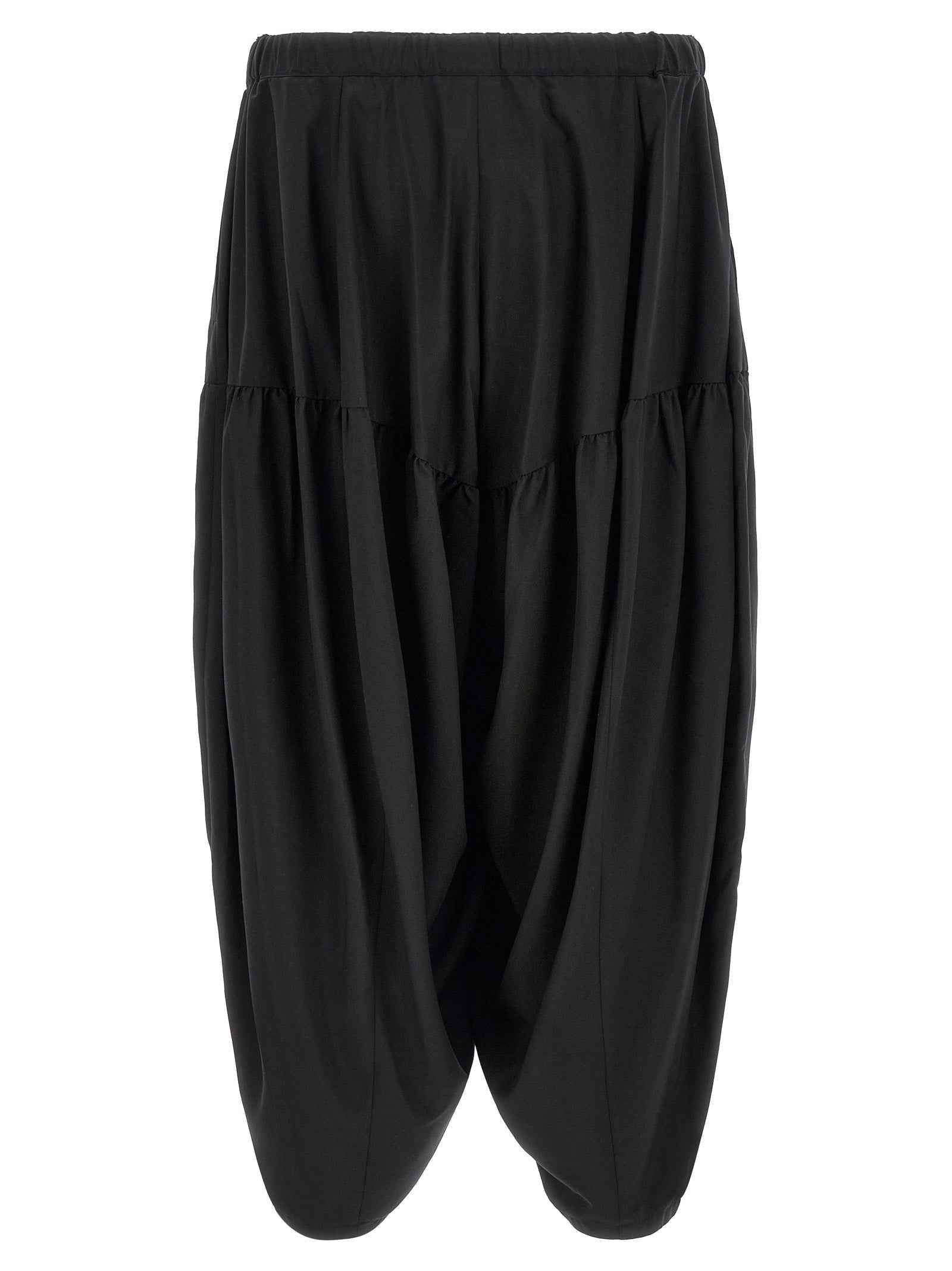 Black Polyester Casual Pants