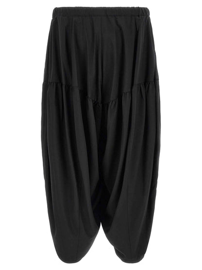 Black Polyester Casual Pants