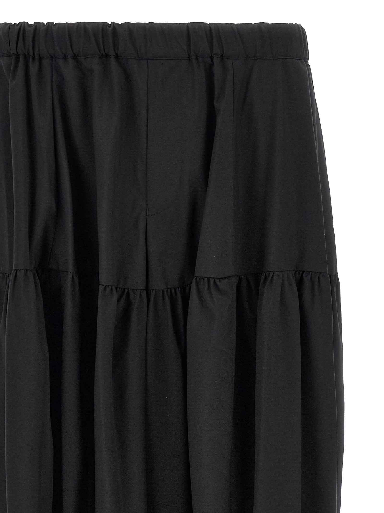 Black Polyester Casual Pants
