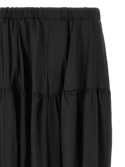 Black Polyester Casual Pants