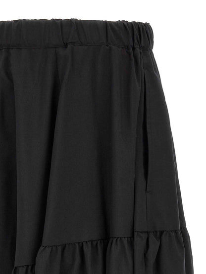 Black Polyester Casual Pants