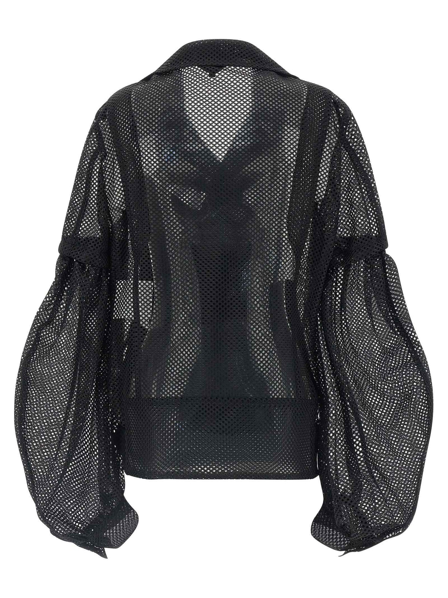 Black Polyester Biker Jacket