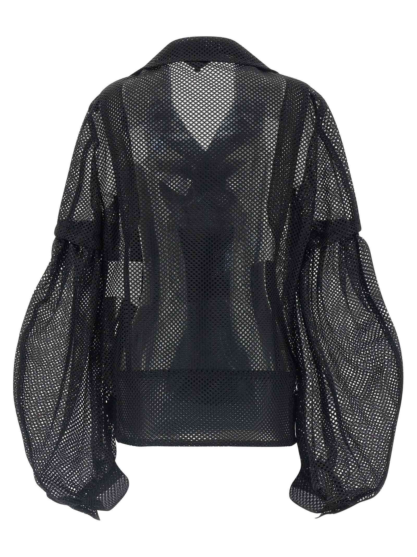 Black Polyester Biker Jacket