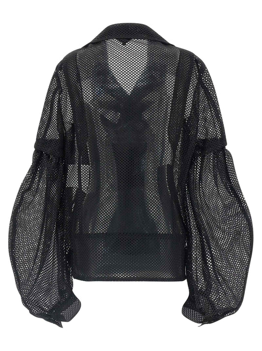 Black Polyester Biker Jacket