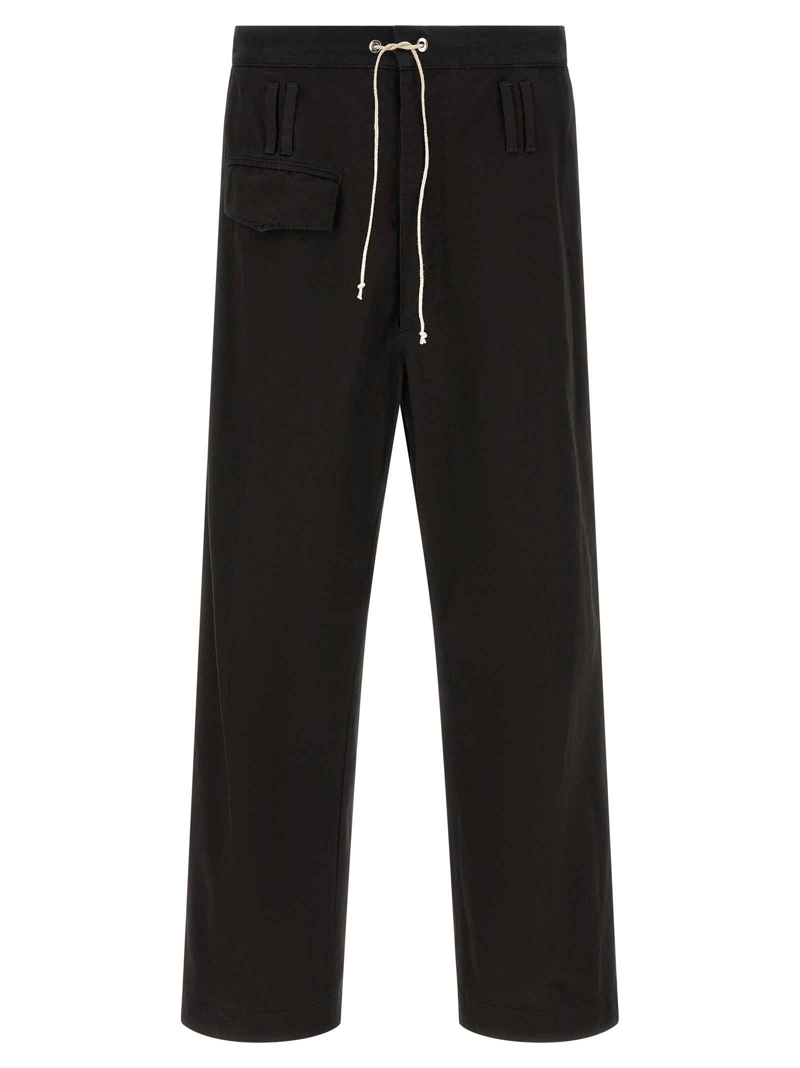 Black Cotton Casual Pants