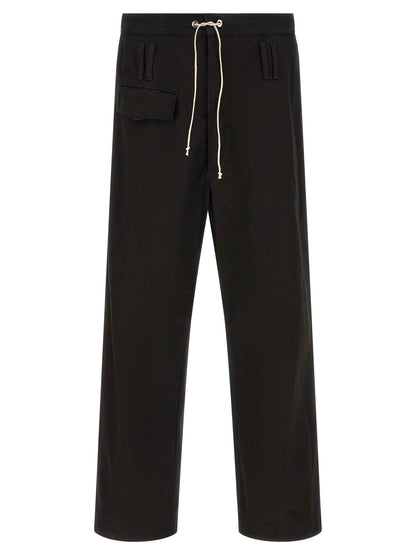 Black Cotton Casual Pants