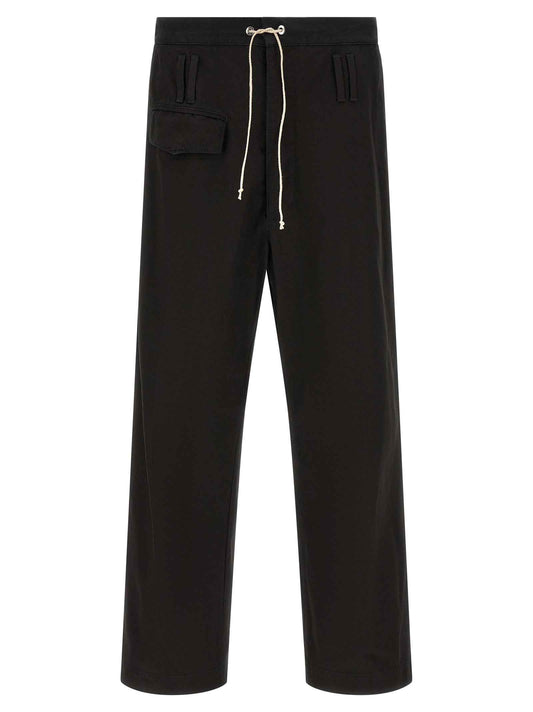 Black Cotton Casual Pants