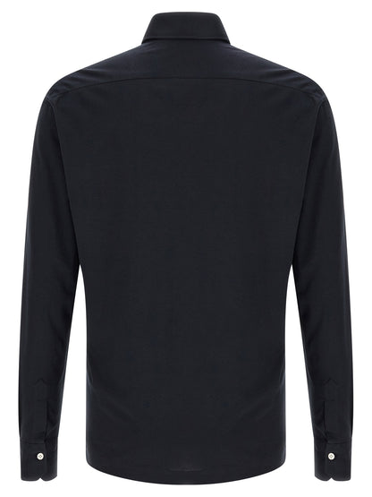 Blue Cotton Polo Shirt