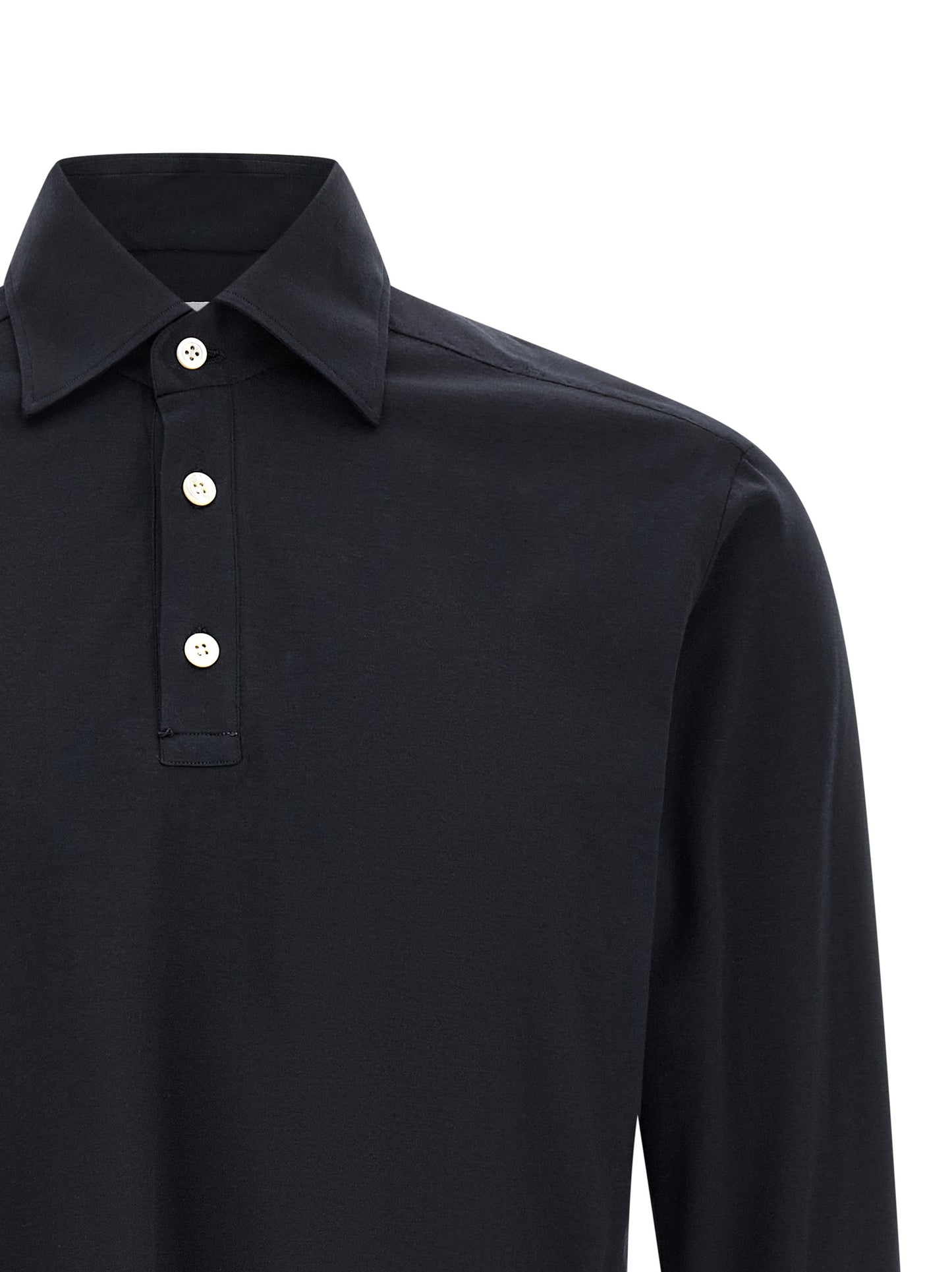 Blue Cotton Polo Shirt
