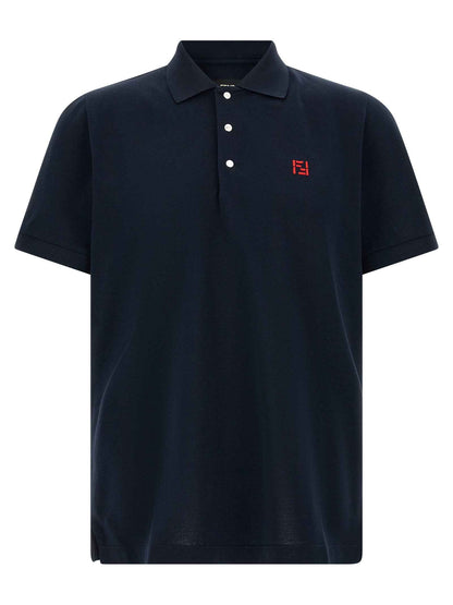 Blue Cotton Polo Shirt