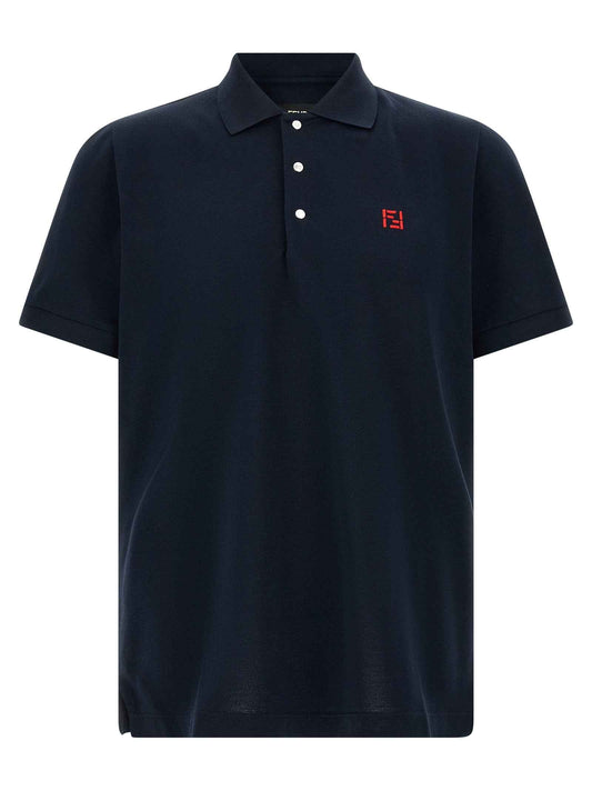 Blue Cotton Polo Shirt