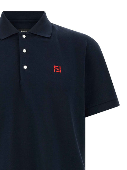 Blue Cotton Polo Shirt