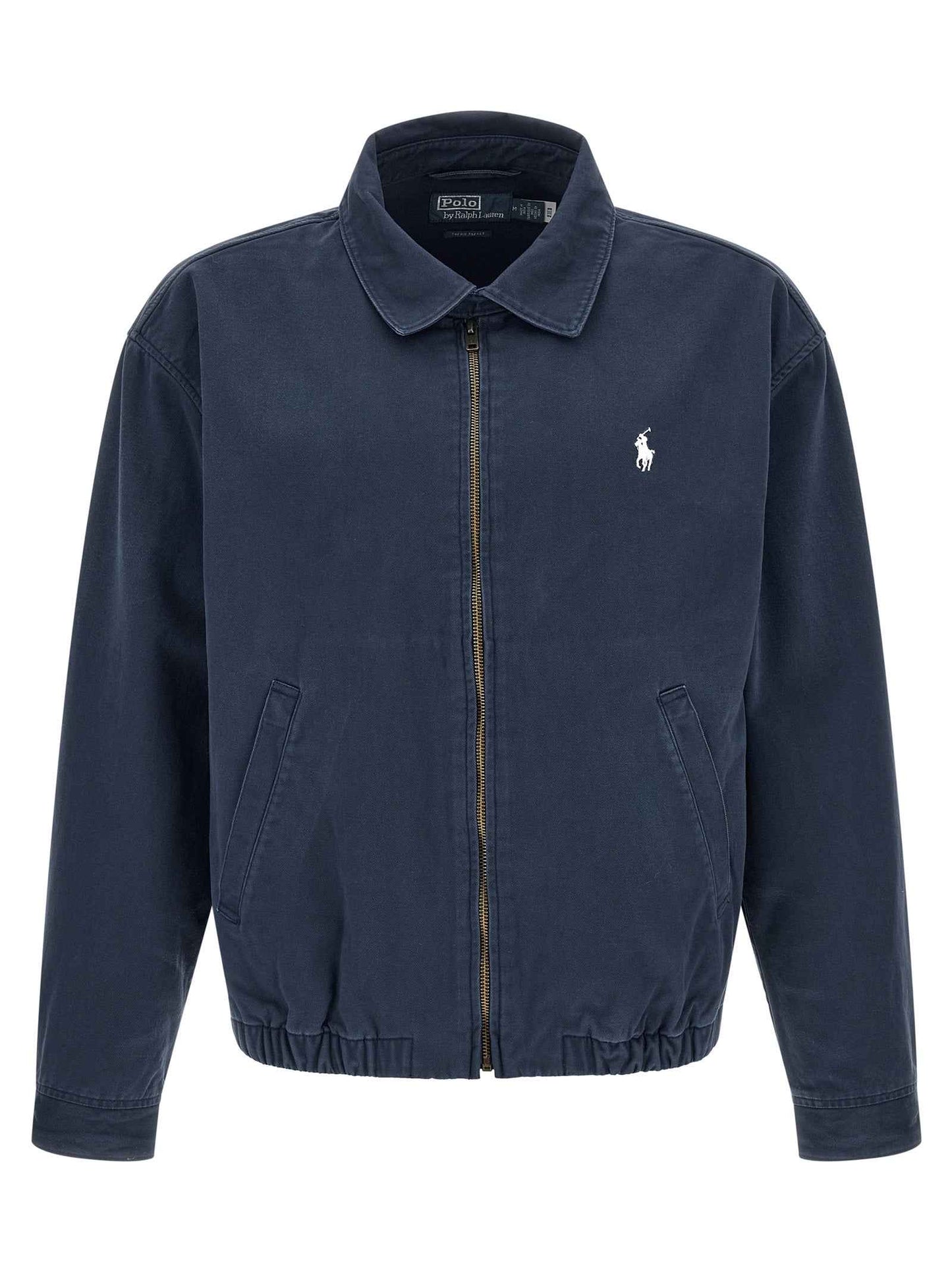 Blue Cotton Full-Length Jacket