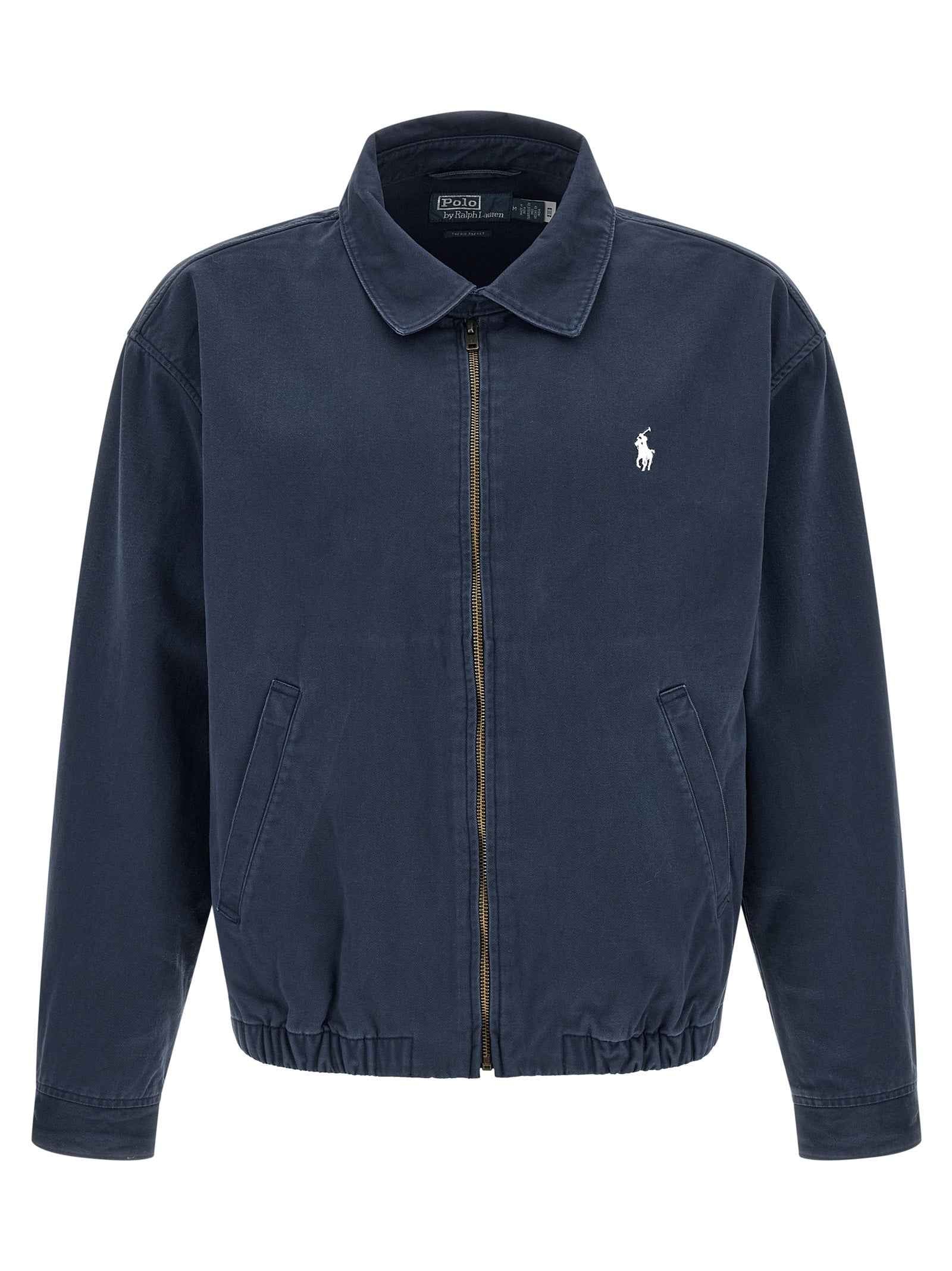 Blue Cotton Full-Length Jacket