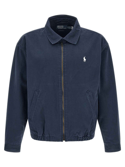 Blue Cotton Full-Length Jacket
