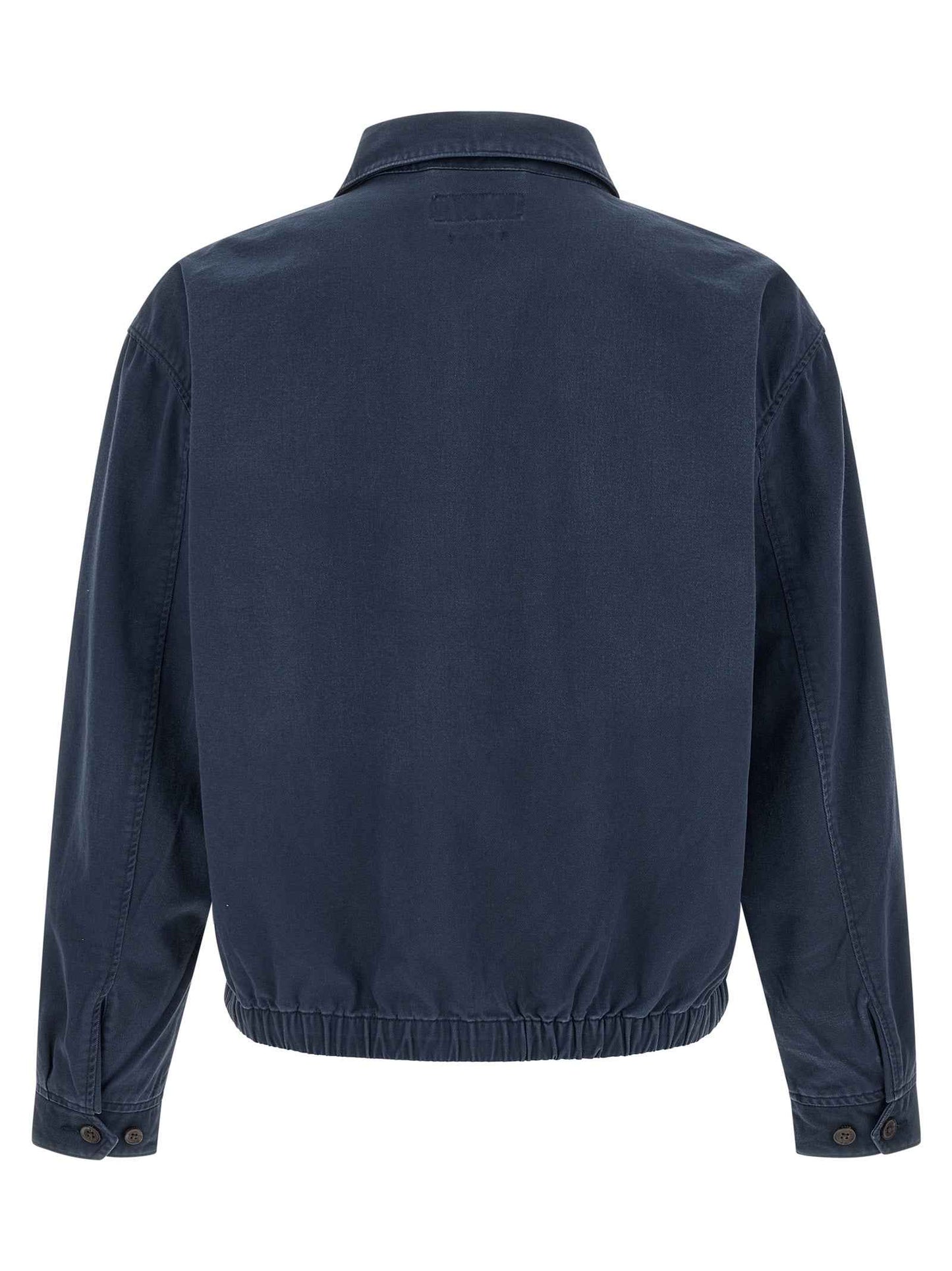 Blue Cotton Full-Length Jacket