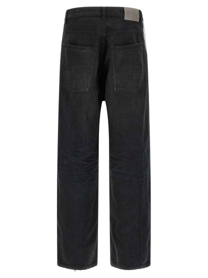 Black Cotton Flared Jeans