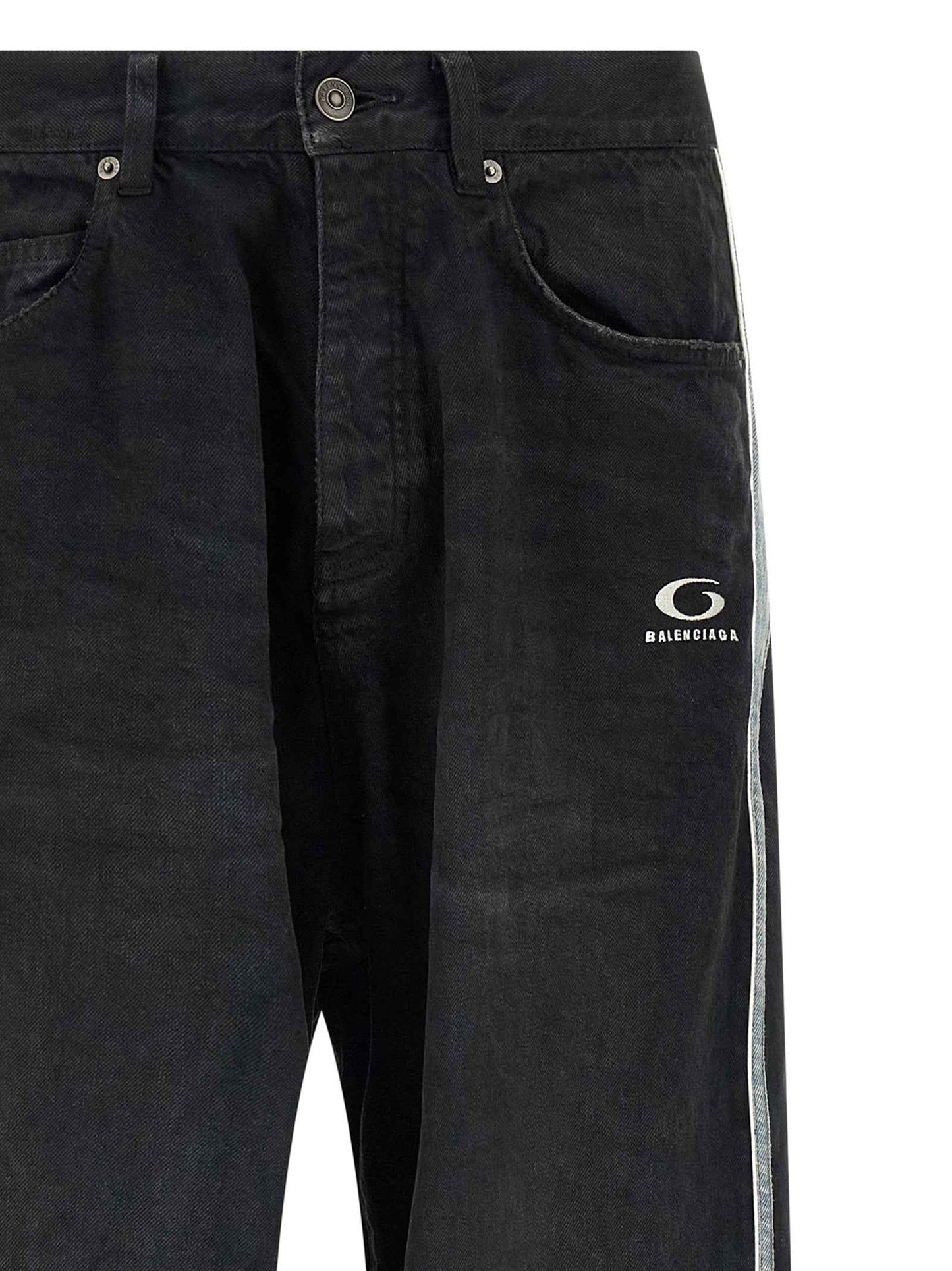 Black Cotton Flared Jeans