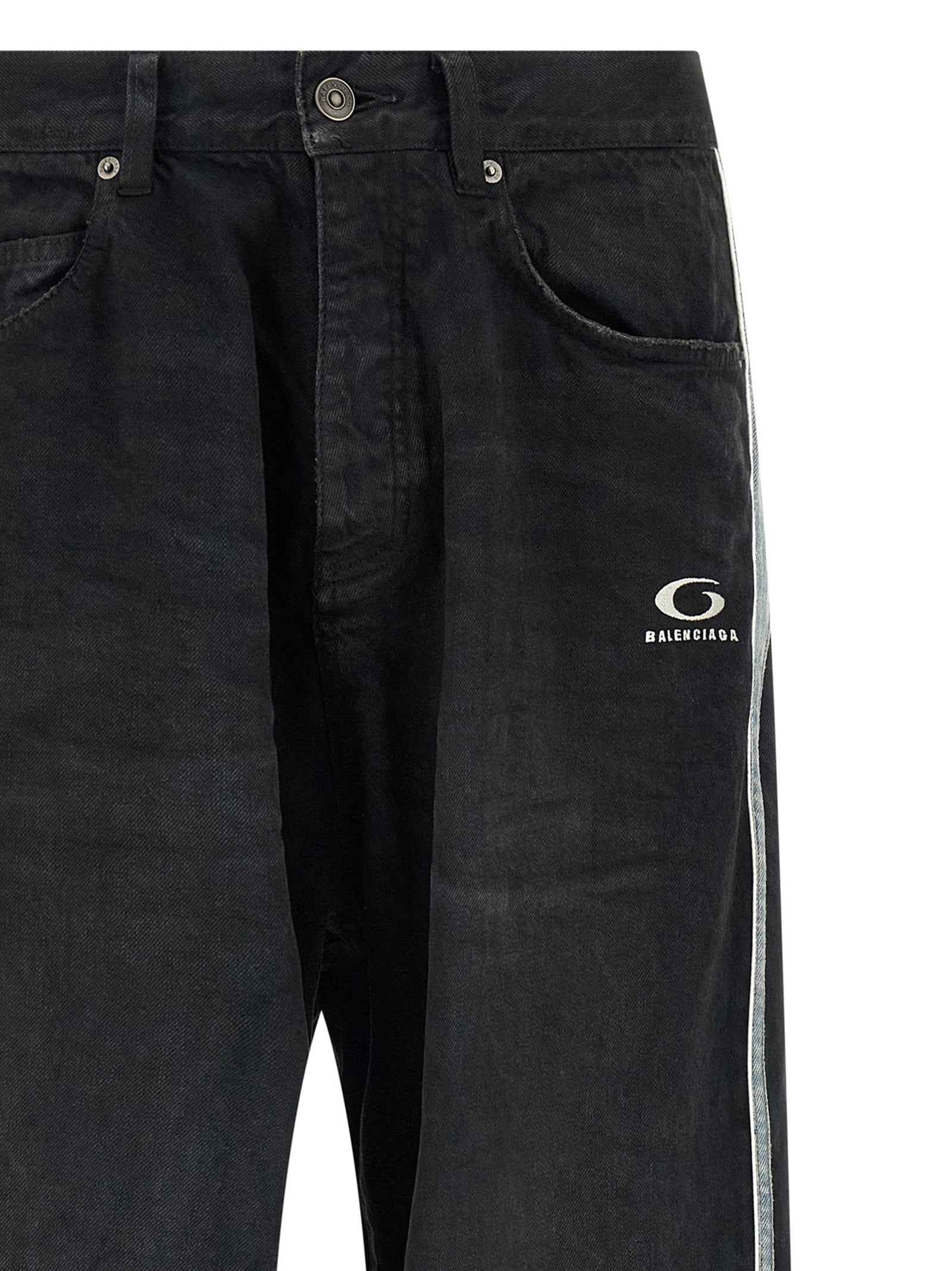 Black Cotton Flared Jeans