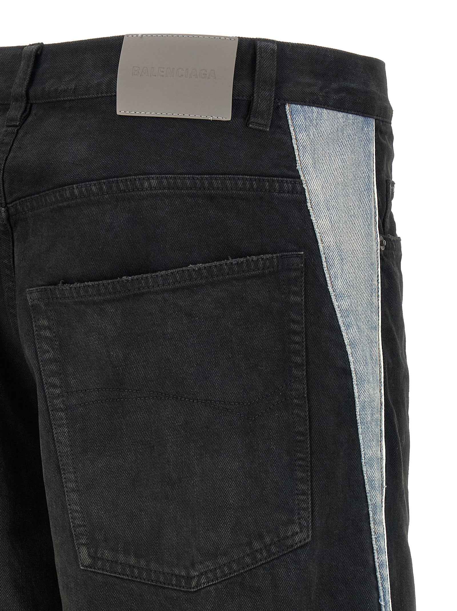 Black Cotton Flared Jeans