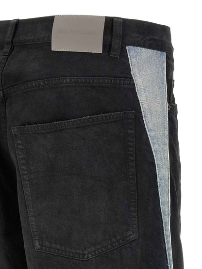 Black Cotton Flared Jeans