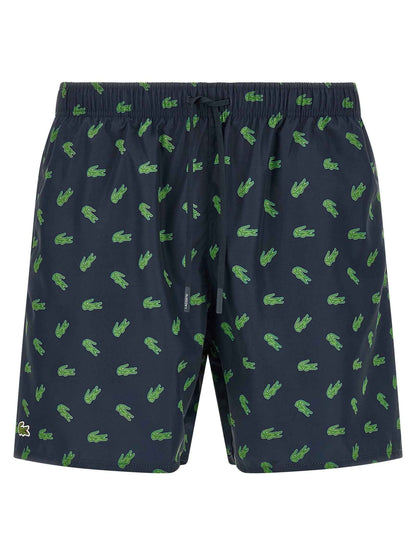 Blue Polyester Swim Shorts