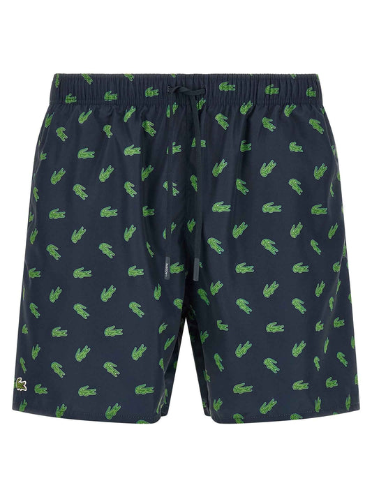 Blue Polyester Swim Shorts