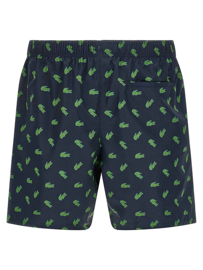 Blue Polyester Swim Shorts