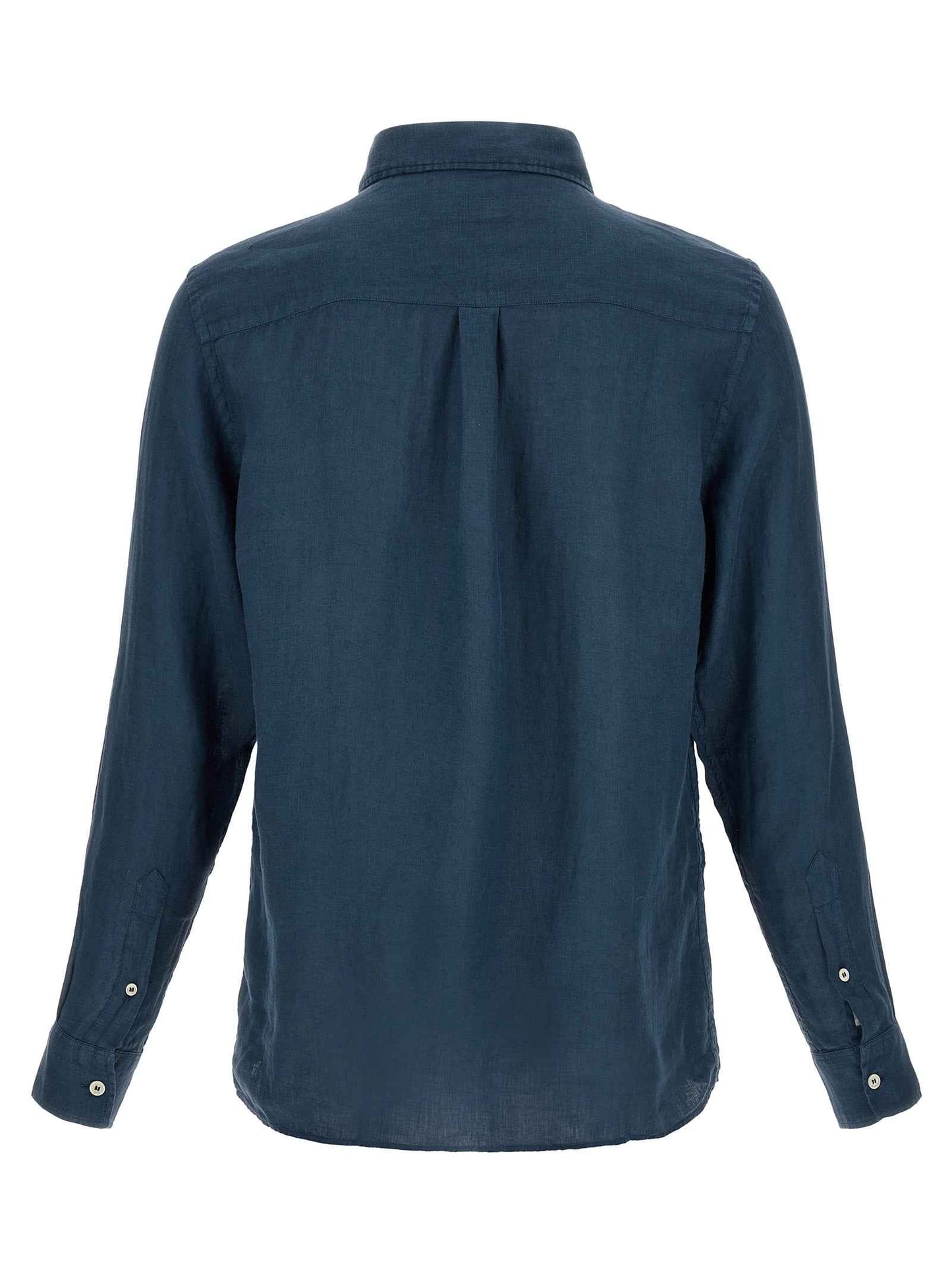 Blue Linen Polo Shirt