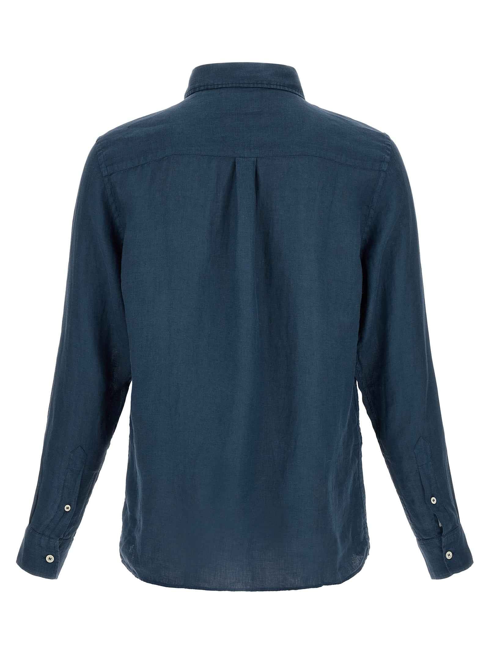 Blue Linen Polo Shirt