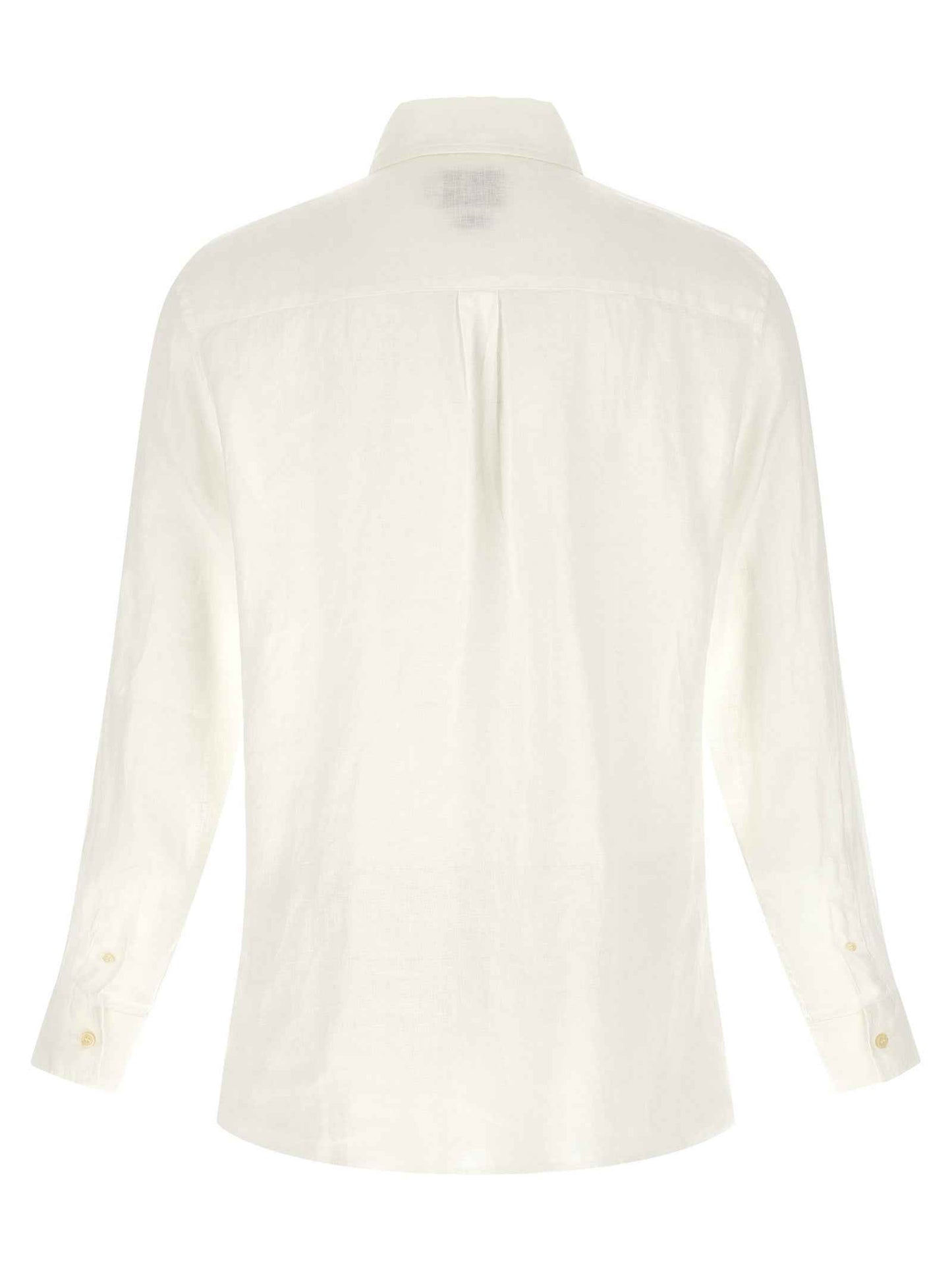White Linen Polo Shirt