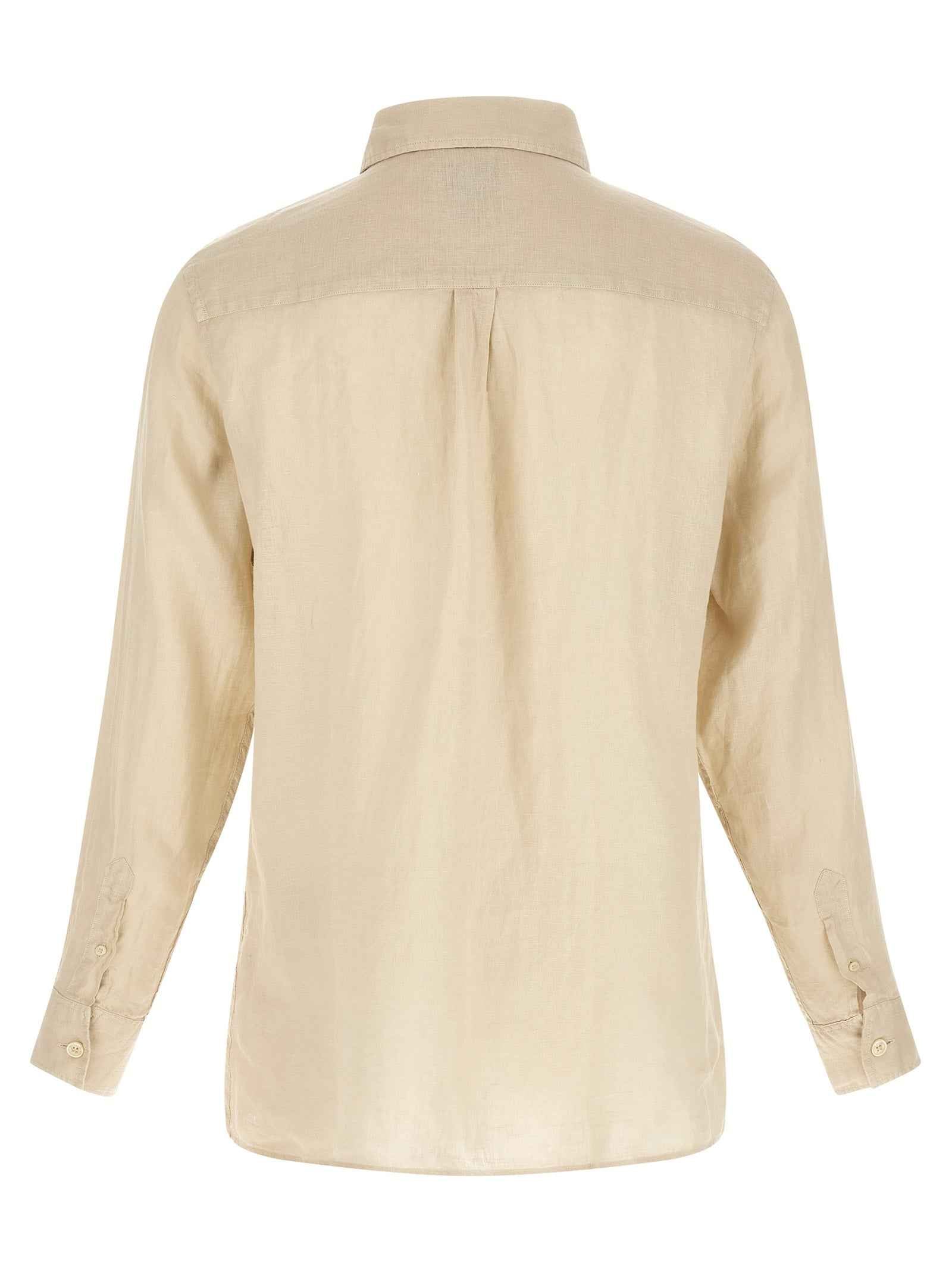Beige Linen Polo Shirt
