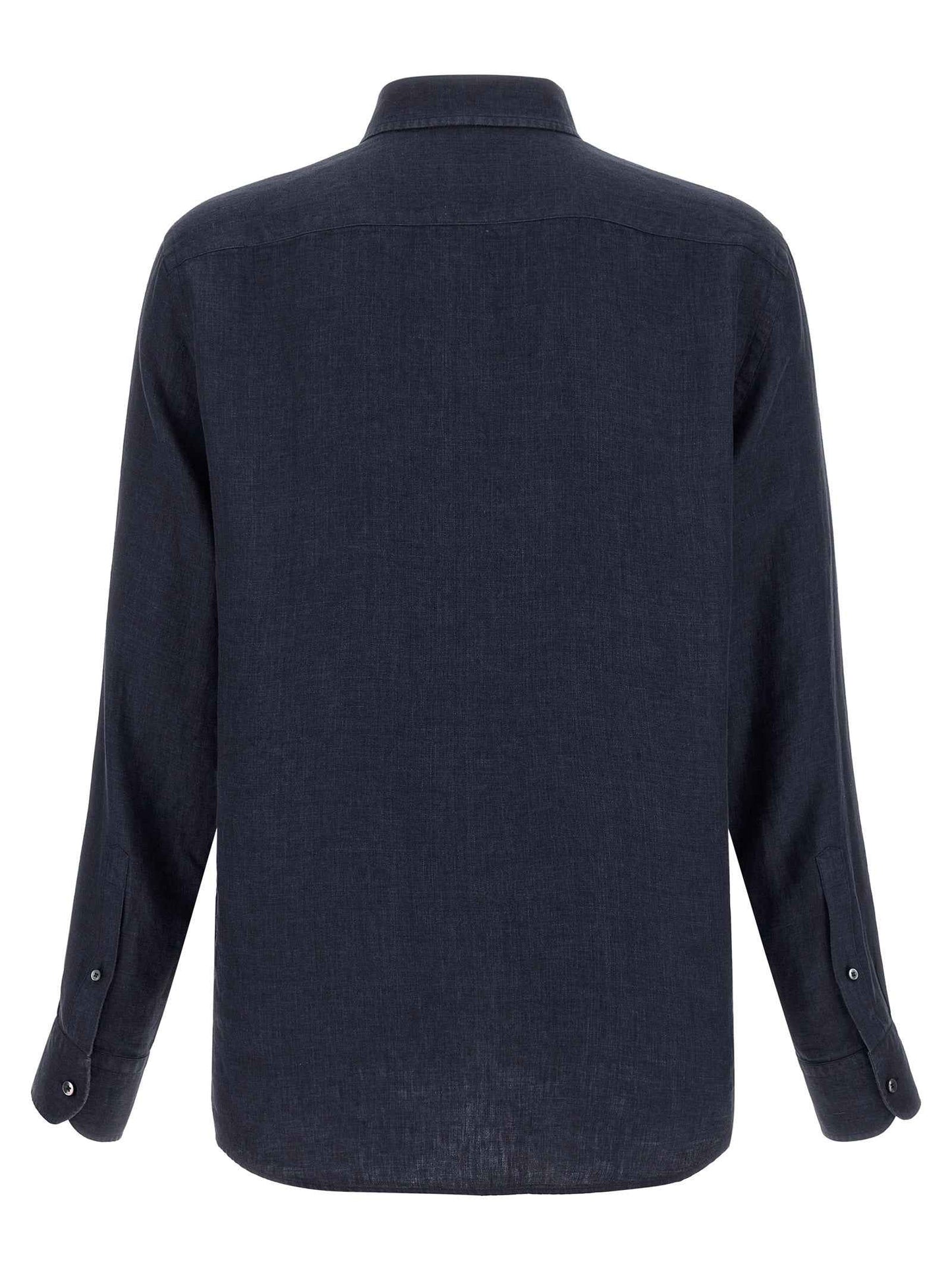 Blue Linen Polo Shirt