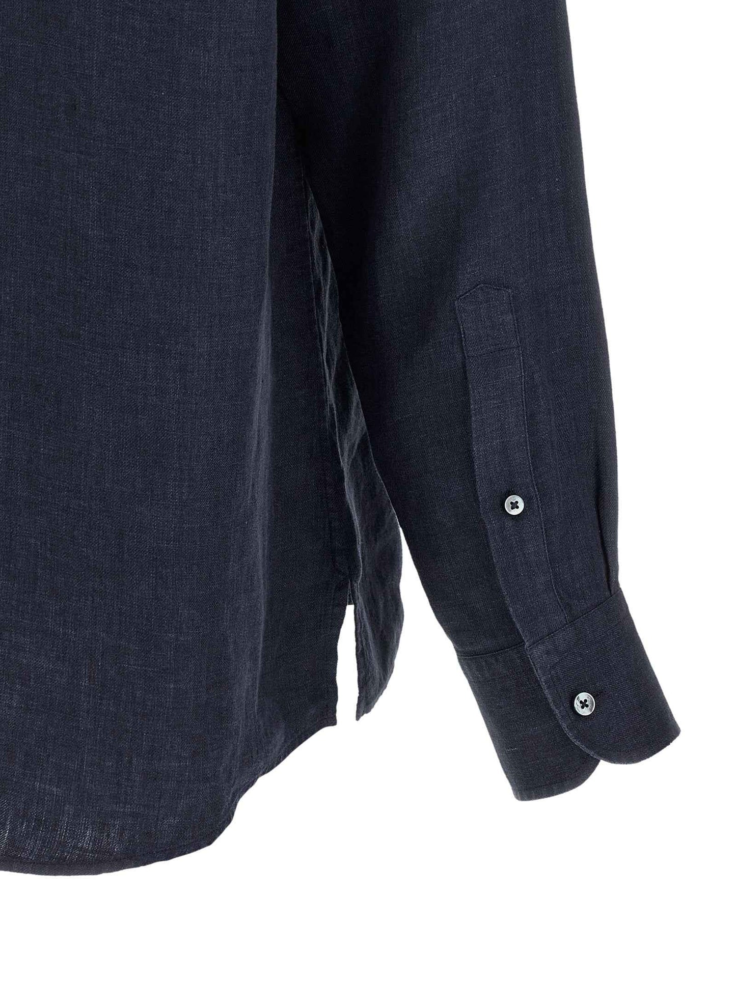 Blue Linen Polo Shirt