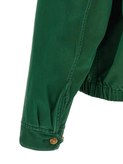Bicolor Cotton Full-Length Jacket