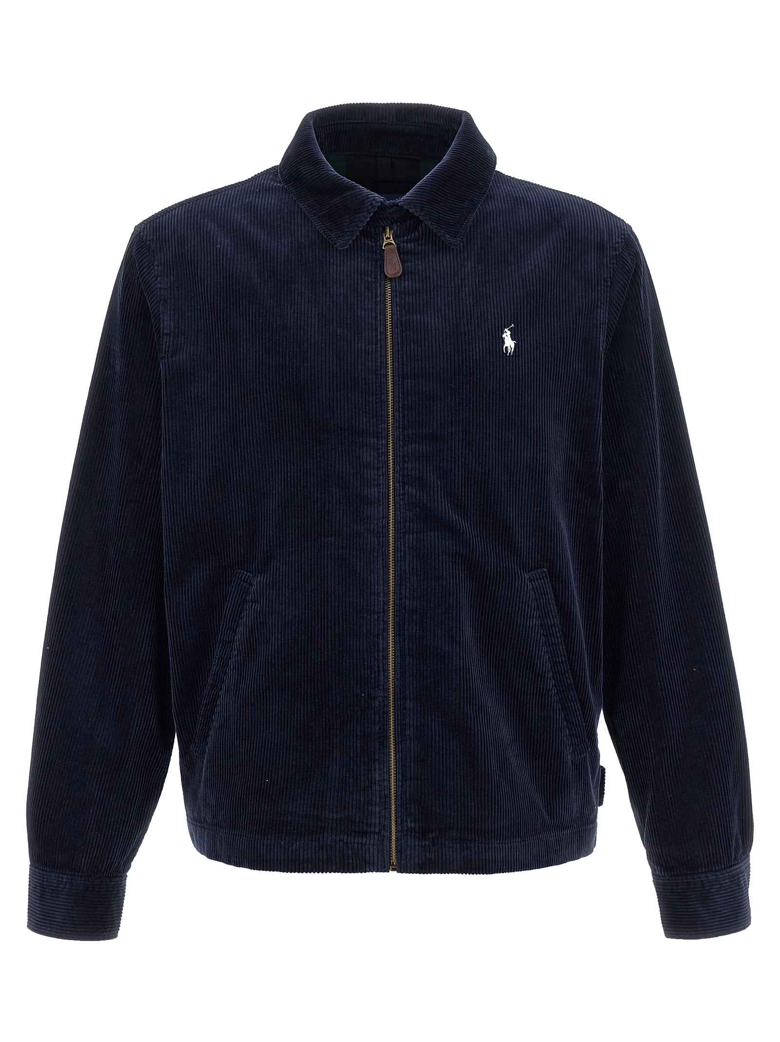Blue Cotton Full-Length Jacket