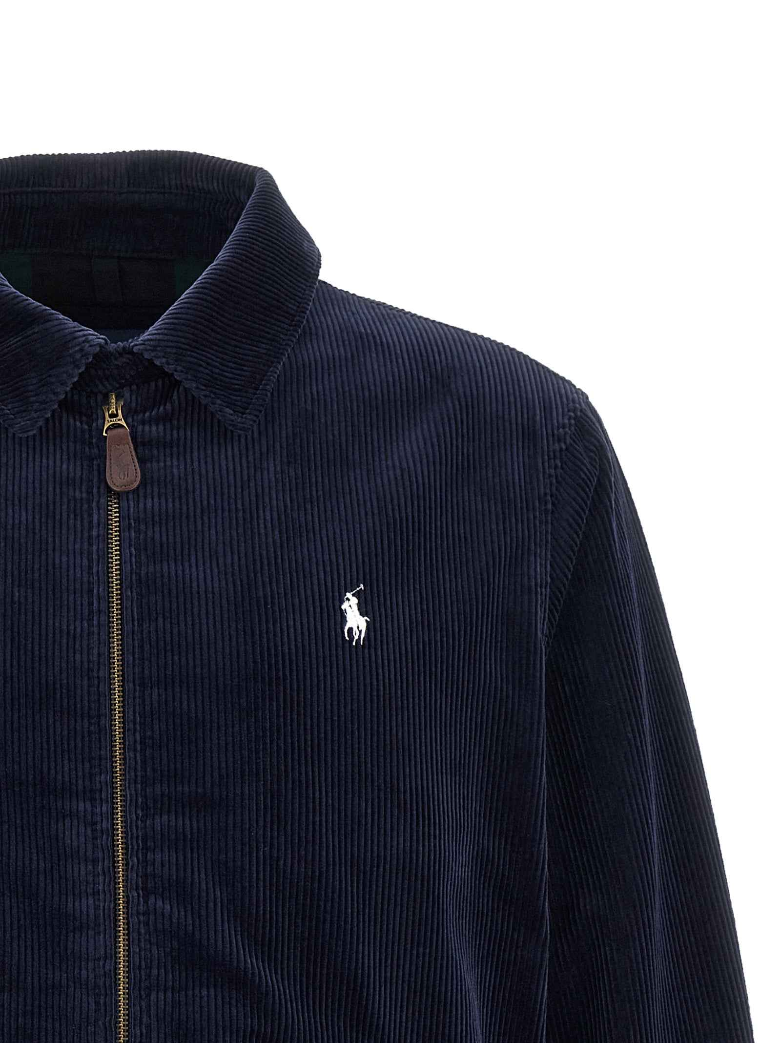 Blue Cotton Full-Length Jacket