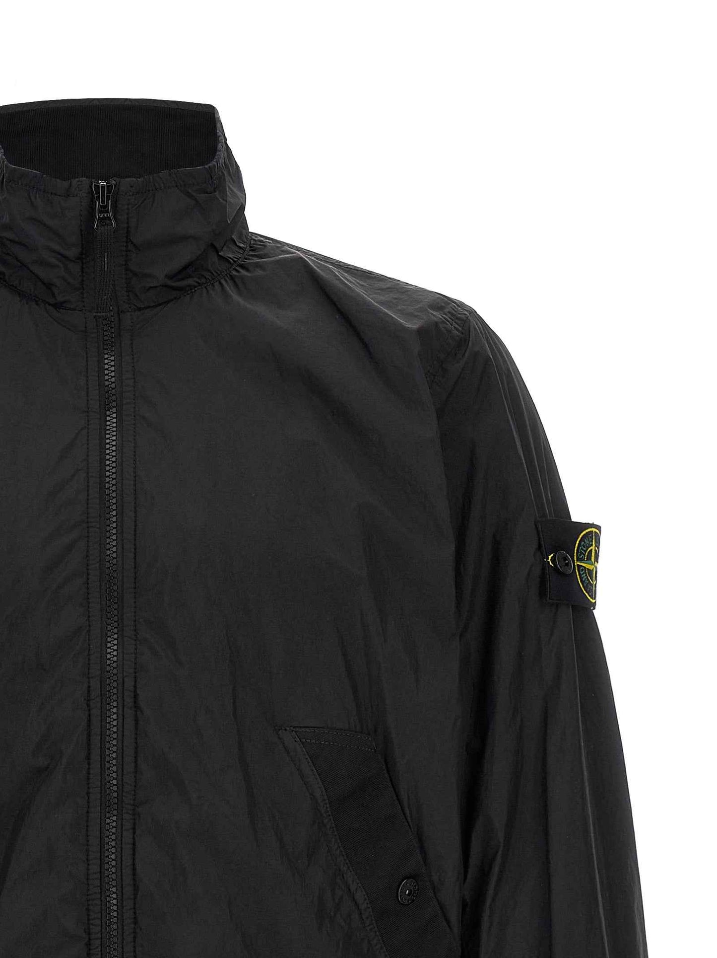 Black Polyamide Full-Length Jacket