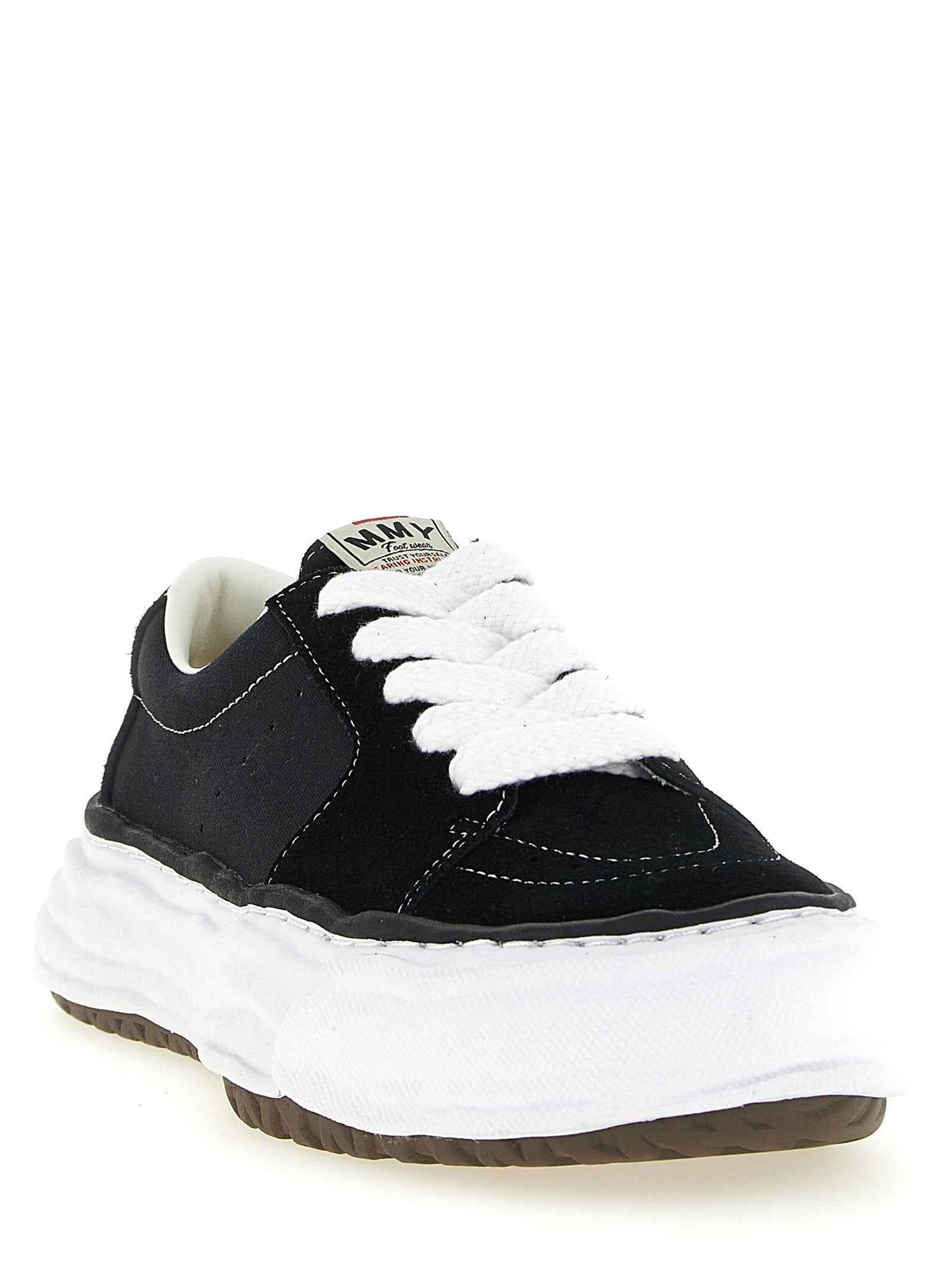Black Cowhide Platform Sneakers