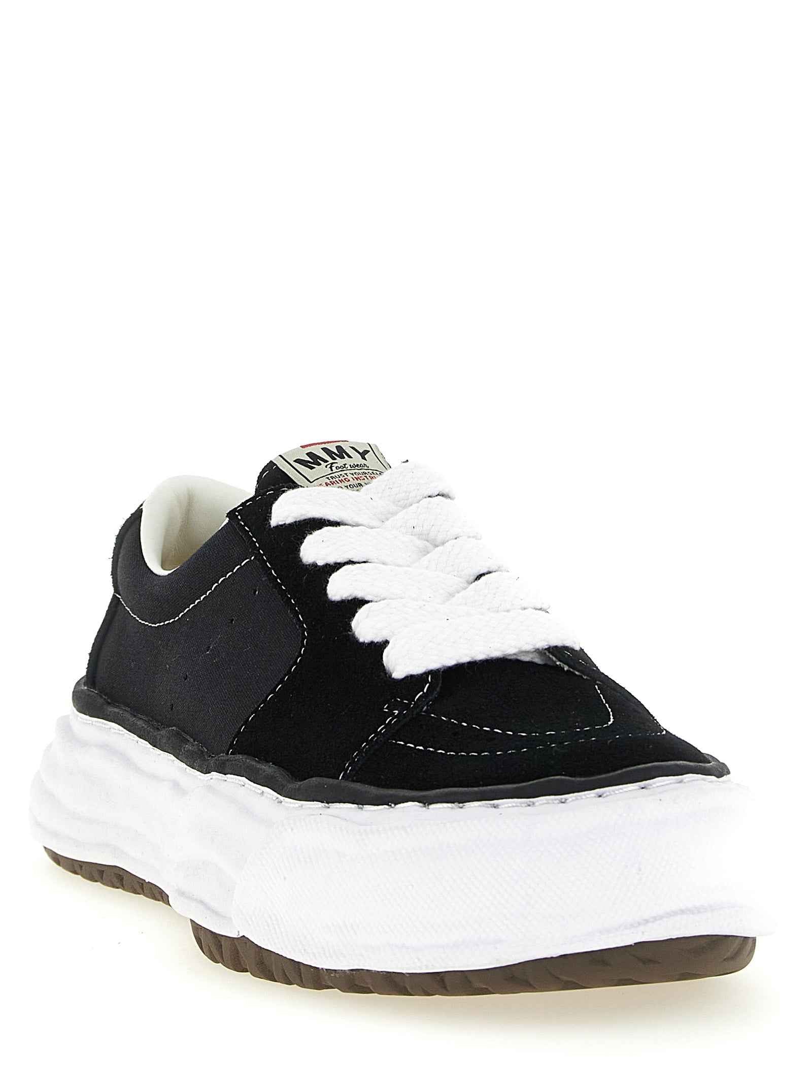 Black Cowhide Platform Sneakers