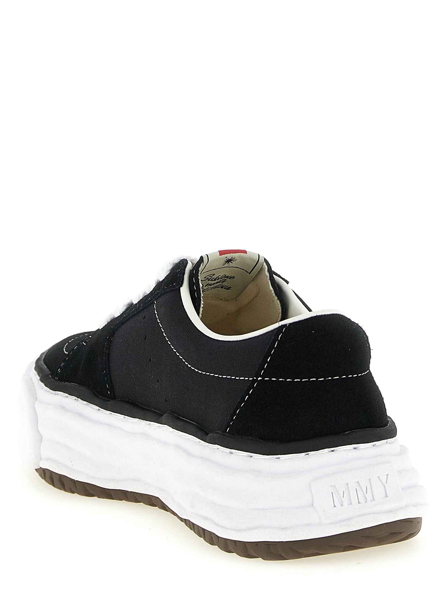 Black Cowhide Platform Sneakers