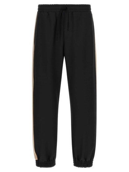 Black Polyester Athletic Pants