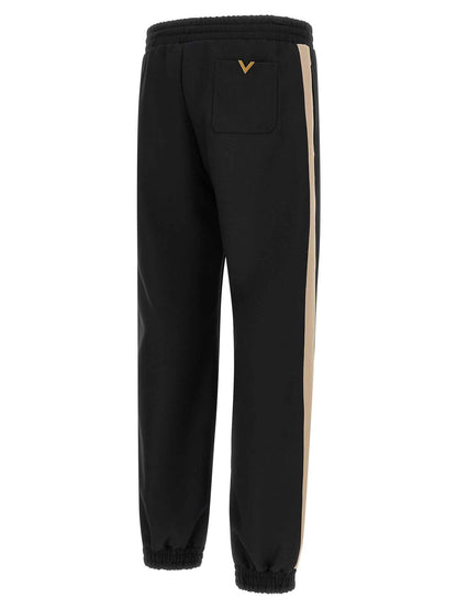 Black Polyester Athletic Pants
