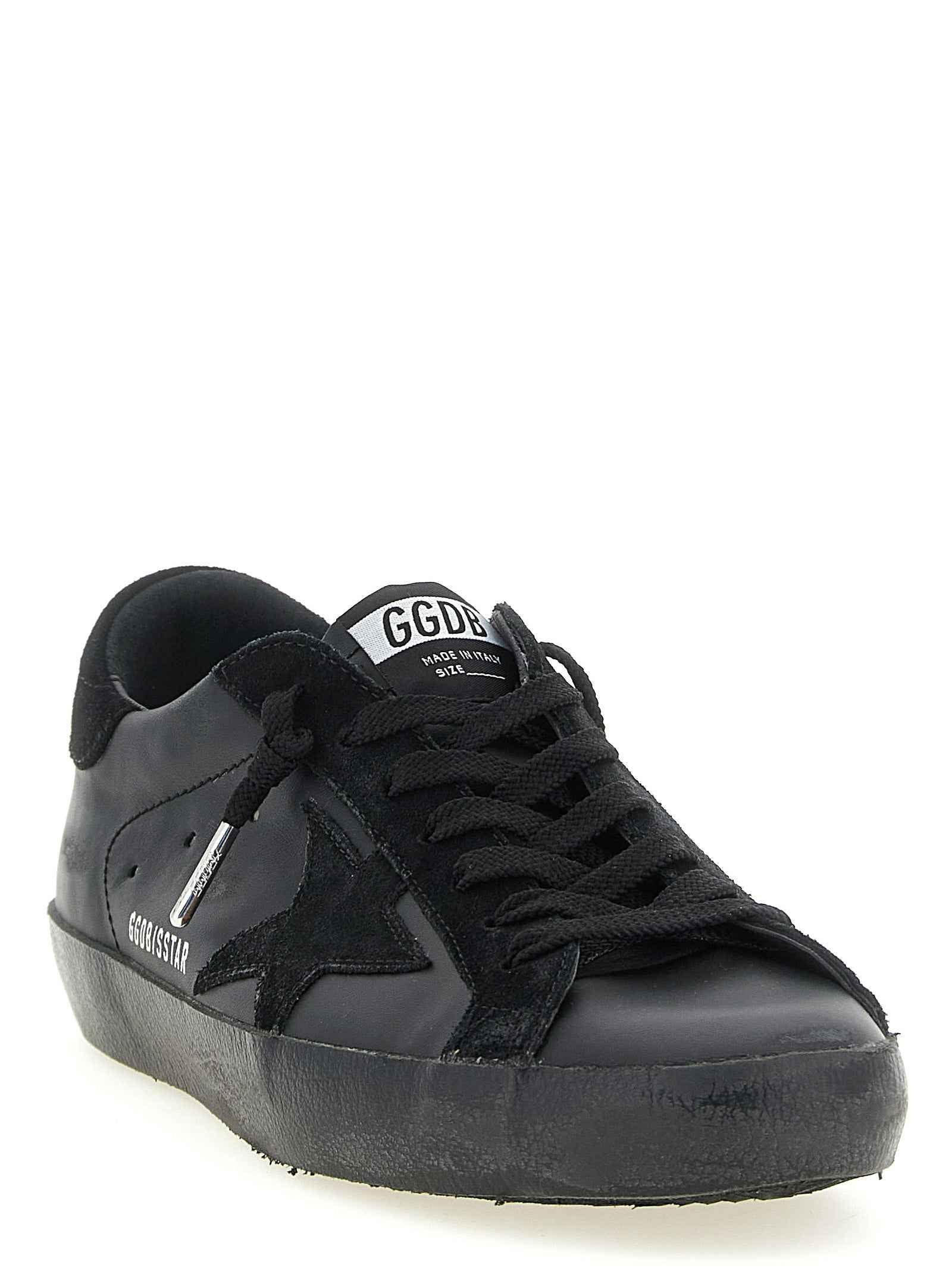 Black Cowhide Low Top Sneakers