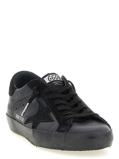 Black Cowhide Low Top Sneakers